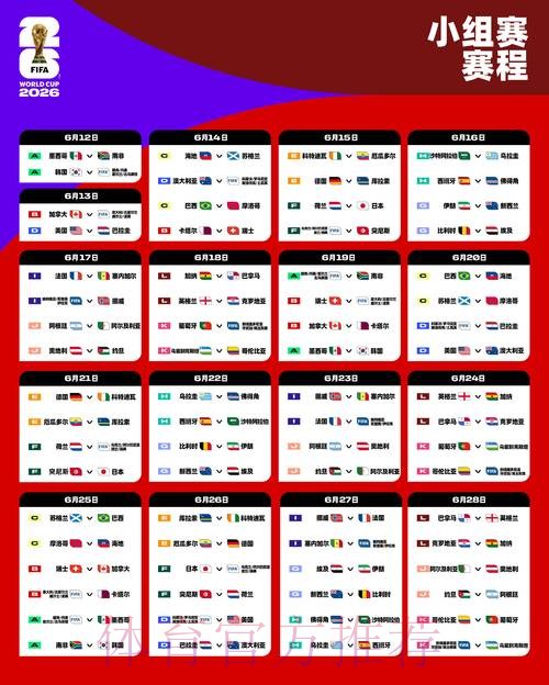 2026世界杯比赛时间今日完整安排免费观看